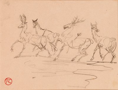 スタッグとヒント 作： Henri de Toulouse Lautrec
