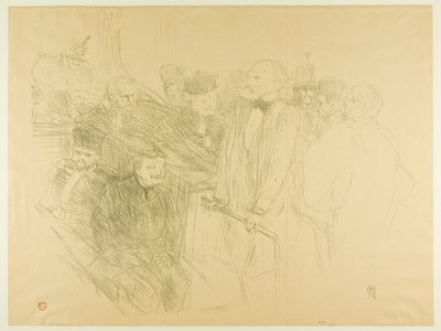 The Arton Trial, Ribot Giving Evidence (二枚目) 作： Henri de Toulouse Lautrec
