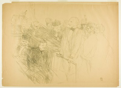 The Arton Trial, Ribot Giving Evidence (二枚目) 作： Henri de Toulouse Lautrec