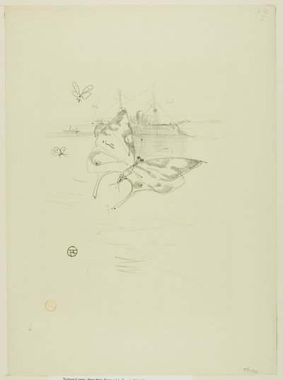 蝶々、デジレ・ディオーのメロディーより 作： Henri de Toulouse Lautrec