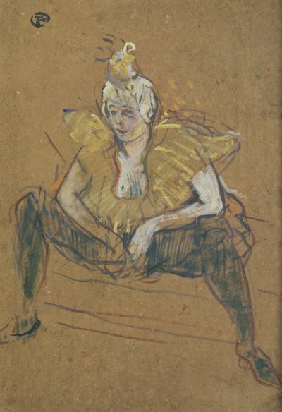 Clowness Cha-U-Kao Seated、1895 作： Henri de Toulouse Lautrec