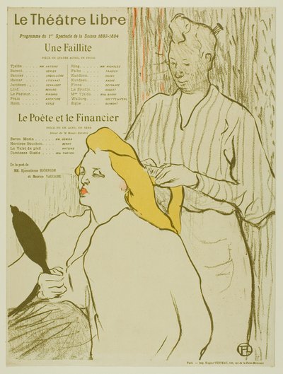 ヘアドレッサー、テアトル・リブレのプログラム 作： Henri de Toulouse Lautrec