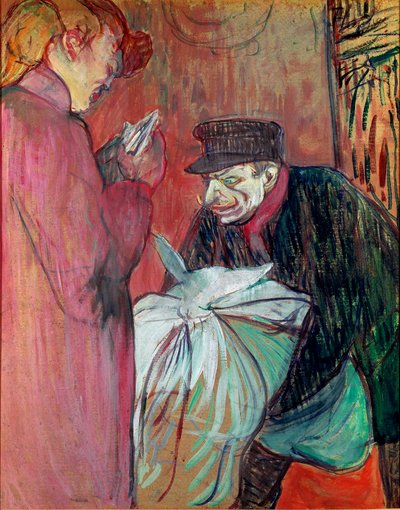 家の洗濯物。アンリ・ド・トゥールーズ＝ロートレックの絵画（トゥールーズ・ロートレック 作： Henri de Toulouse Lautrec