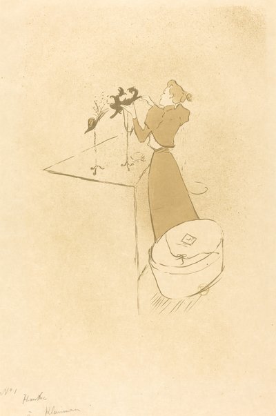 ミリナー・ラ・モディスト - ルネ・ヴェール、1893年。 作： Henri de Toulouse Lautrec