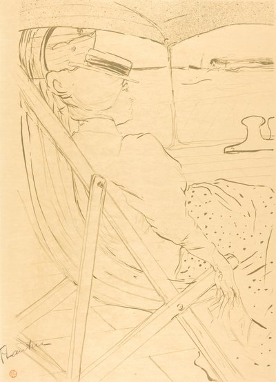 キャビン54の乗客 - ヨットでセーリング La passagère du 54 - プロムナード...、1896年。 作： Henri de Toulouse Lautrec