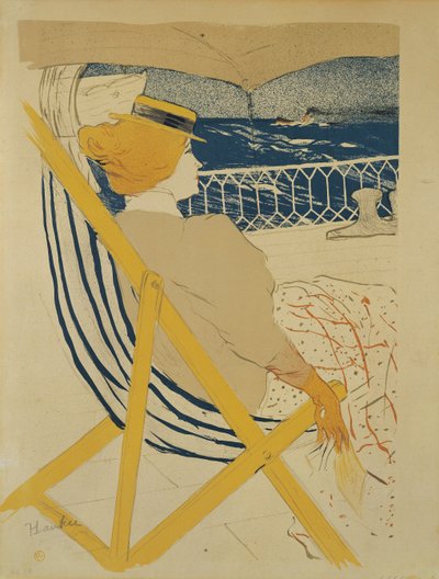 キャビン54の乗客-ヨット、1895 作： Henri de Toulouse Lautrec