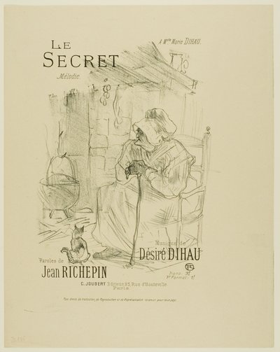 秘密、デジレ・ディオーのメロディーより 作： Henri de Toulouse Lautrec