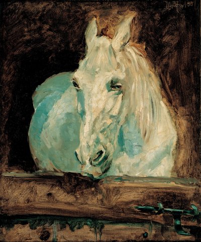 白馬「ガゼル号」1881年 作： Henri de Toulouse-Lautrec