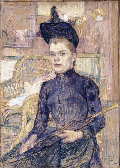 黒い帽子の女、ろう者ベルト、1890 作： Henri de Toulouse Lautrec