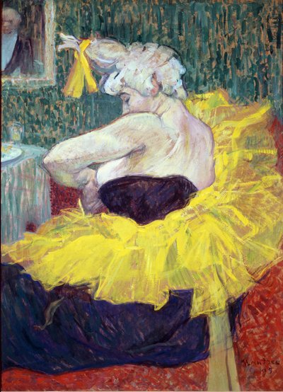 ムーラン・ルージュのアーティスト、ピエロのチャ・ウ・カオ - 厚紙に油絵 作： Henri de Toulouse Lautrec