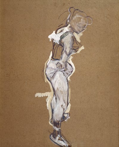 タイツを調整するトラペジスト 作： Henri de Toulouse Lautrec