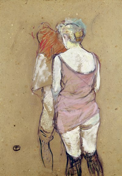 ムーラン通りのメゾンの2人のセミヌード女性 作： Henri de Toulouse Lautrec