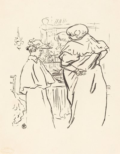 鏡の前の二人の女性 作： Henri de Toulouse Lautrec