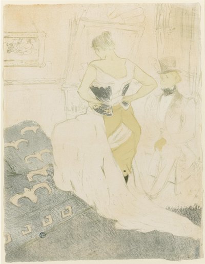 コルセットを調整する女性、1896年 作： Henri de Toulouse Lautrec