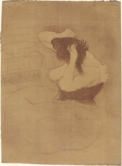 髪をとかす女性 髪をとかす女性、1896年。 作： Henri de Toulouse Lautrec