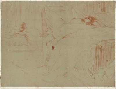 背中に横たわる女、倦怠感、Elles のプレート 10 作： Henri de Toulouse Lautrec