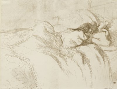 女性リクライニング-目覚める、1896 作： Henri de Toulouse Lautrec