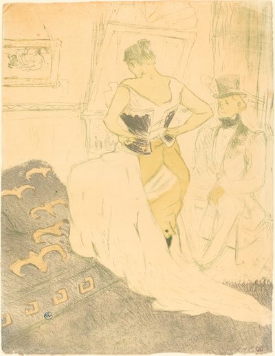 コルセットを着た女性 ファム アン コルセット、1896 年。 作： Henri de Toulouse Lautrec