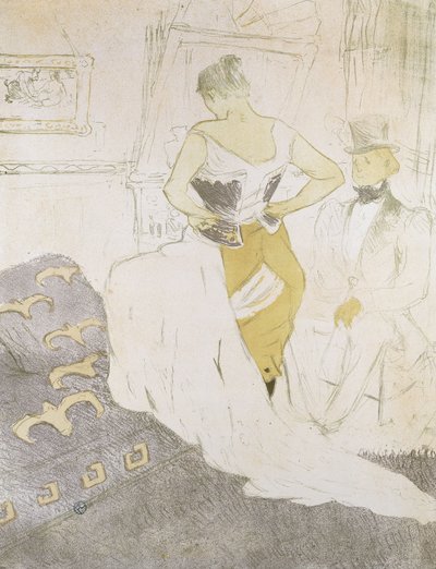 エルズ出身のコルセットを着た女性。エルセットのコルセットの女、1896年 作： Henri de Toulouse Lautrec