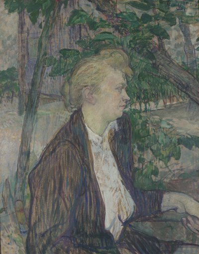 庭に座った女、1891 作： Henri de Toulouse Lautrec