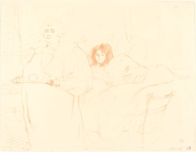 盆を持つ女 (ファム・オ・プラトー) 作： Henri de Toulouse Lautrec