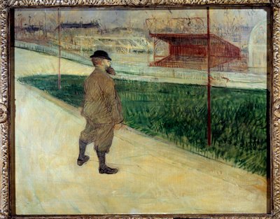 作家のポール・トリスタンがベロドロームでトリスタン・ベルナールを語る バッファロー 絵画：アンリ・ド・トゥールーズ・ロートレック（1864-1901年 作： Henri de Toulouse Lautrec