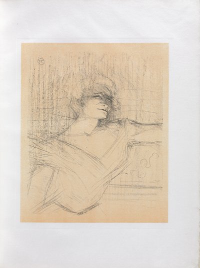 Yvette Guilbert-English シリーズ: 接着剤で 作： Henri de Toulouse Lautrec