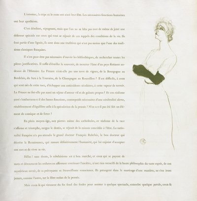 イヴェット・ギルベール-フレンチ シリーズ: No. 10 作： Henri de Toulouse Lautrec