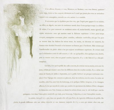 イヴェットギルバート-フランスシリーズ：No. 3、1894。 作： Henri de Toulouse Lautrec