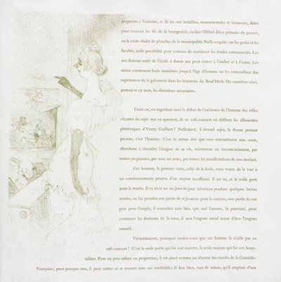 イヴェットギルバート-フランスシリーズ：No. 6、1894。 作： Henri de Toulouse Lautrec