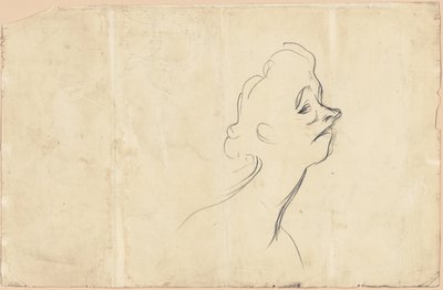 Yvette Guilbert (右) イヴェット・ギルバートの 4 分の 3 の長さの研究 (裏面) 作： Henri de Toulouse Lautrec