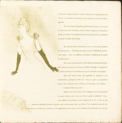 イヴェット・ギルバート 作： Henri de Toulouse Lautrec
