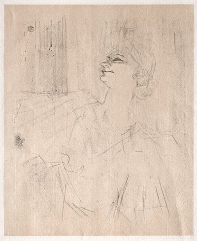 Yvette Guilbert: メニルモンタン、Bruant より 作： Henri de Toulouse Lautrec