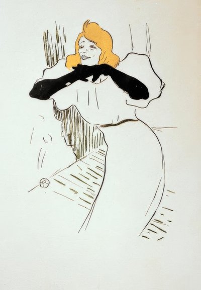 リンガーのイヴェット・ギルバート、長い間 作： Henri de Toulouse Lautrec
