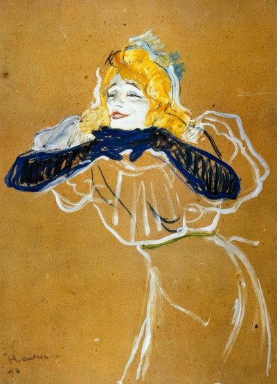 イヴェット・ギルバート、Linger Longer Looを歌う 作： Henri de Toulouse Lautrec