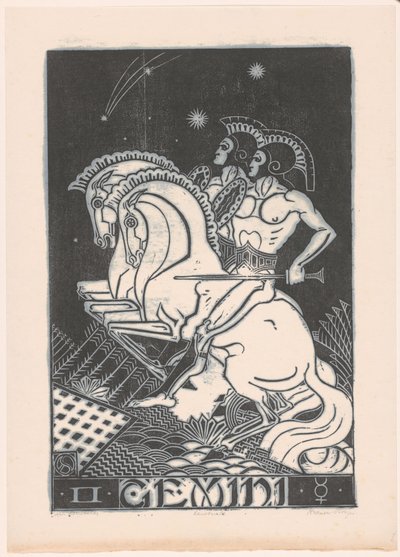星座ジェミニ ジェミニ (オブジェクトのタイトル) 作： Henri van der Stok (signed by artist)