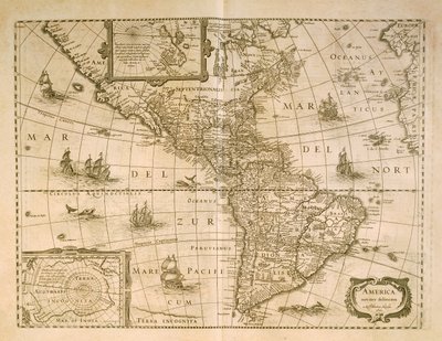 ヘンリクス・ホンディウスによるアメリカ大陸の地図 作： Henricus Hondius