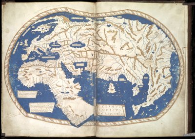 世界の地図、c。 1490年 作： Henricus Martellus Germanus