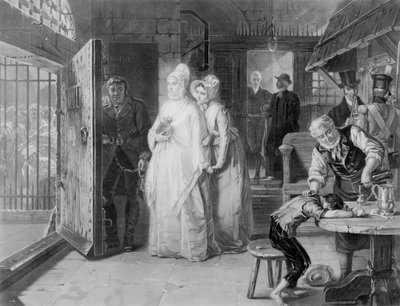 1893年にニューゲート刑務所を訪れたフライ夫人 作： Henrietta Mary Ward