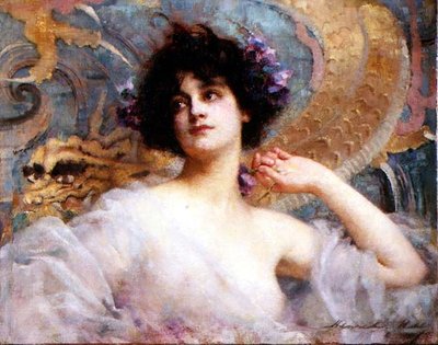 若い美女の肖像」 1904年頃 作： Henrietta Rae