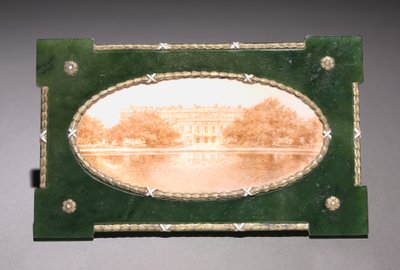 ピーター・カール・ファベルジェ（1846-1920）の会社、ハンプトンコートの額入りミニチュア 作： Henrik Wigstrom
