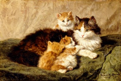 満足感、1900 作： Henriëtte Ronner Knip