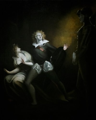 ガートルード、ハムレット、父の亡霊 作： Henry (1741 1825) (after) Fuseli