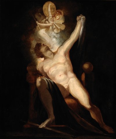 ジョン・ミルトンの失楽園、サタンと罪の誕生（Book II、746-758）、Paintingno。ミルトンギャラリーから6 作： Henry  Fuseli