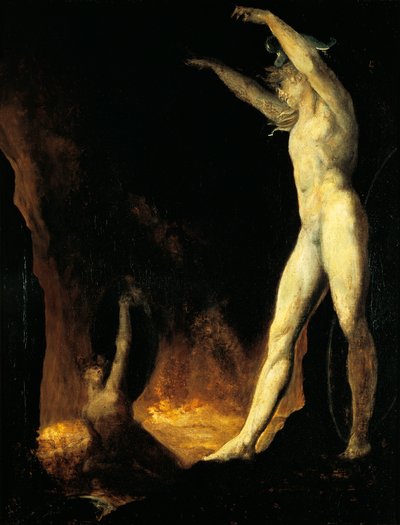 ベルゼブブに呼びかけるサタン 作： Johann Heinrich Füssli
