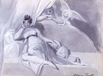 タイタニアの夢」1809-13年頃（鉛筆・水彩） 作： Johann Heinrich Füssli