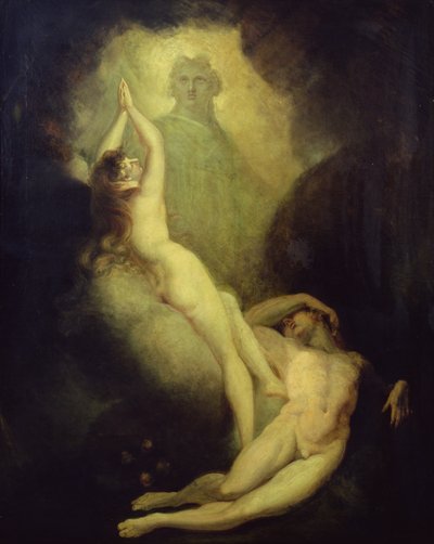 ミルトン『失楽園』VIIIより「イヴの創造」（油彩・キャンバス 作： Henry  Fuseli