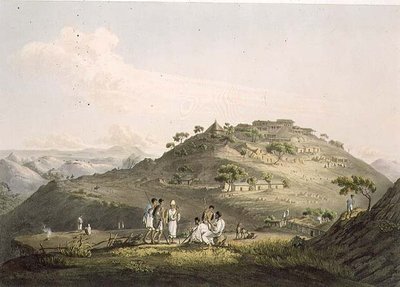 ダニエル・ヘイヴル（1785-1826）が彫刻したアビシニアのディクサンの町 1809年（アクアチント 作： Henry (after) Salt