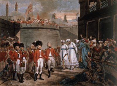 ティプー・サヒブ (1749-99) の 2 人の息子の降伏 作： Henry (after) Singleton