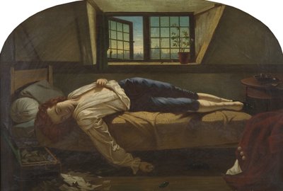 チャタートンの死 作： Henry (after) Wallis